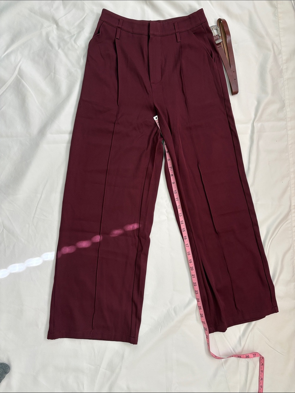 RIHOAS Wide-Leg Dress Pants in Burgundy